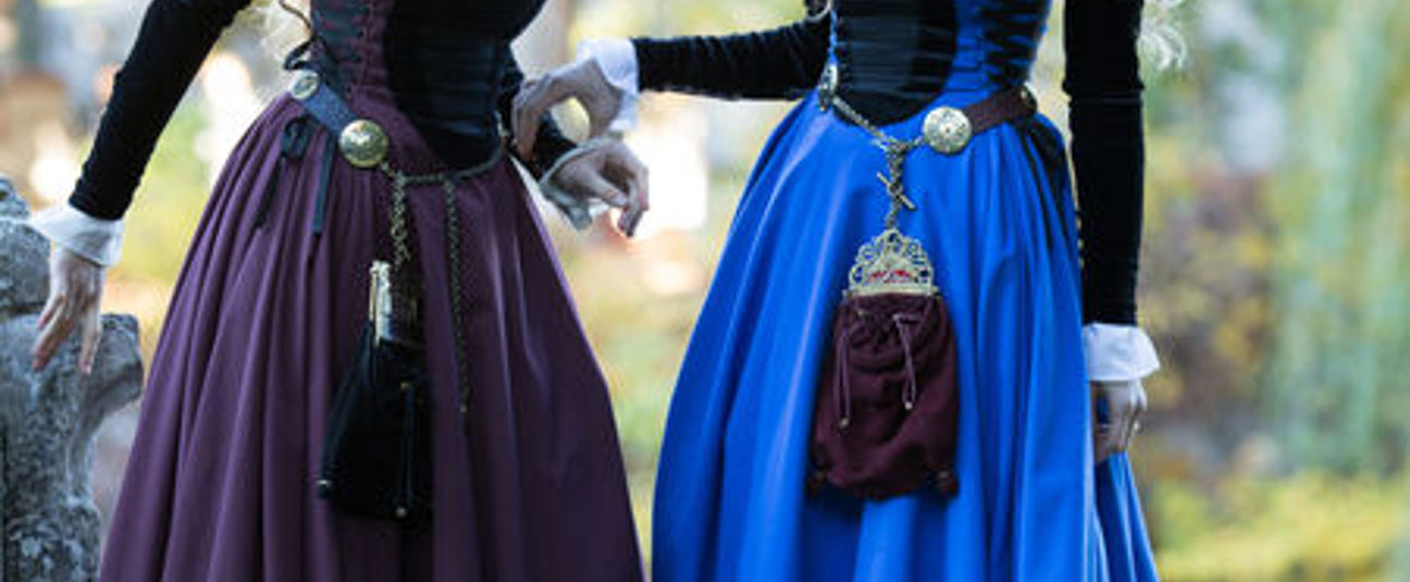 Fitted Dress With Velvet Renaissance Memories